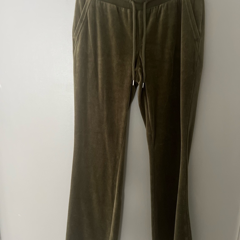 Olive Green Velour Pants